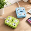 The green and blue dual-color conversion socket power strip features multi-hole sockets and USB interfaces details Picture